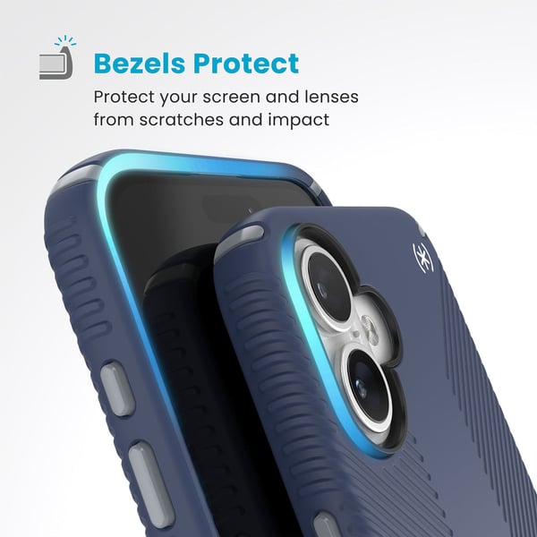 Speck Presidio2 Grip ClickLock & MagSafe til iPhone 16 Plus marineblå