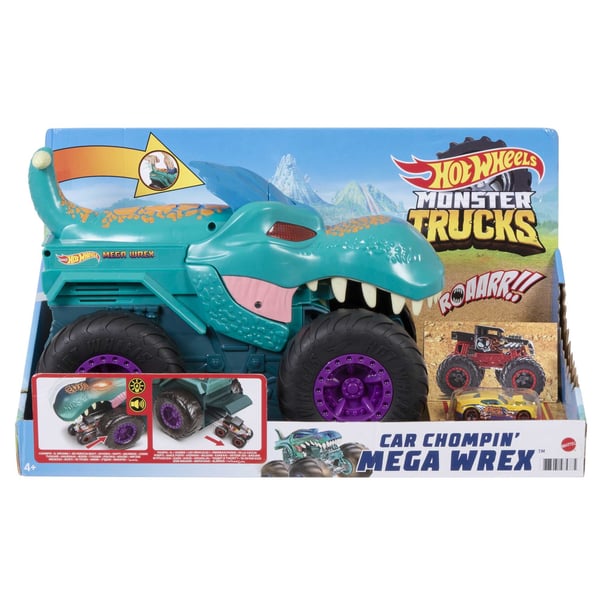 Hot Wheels Monster Trucks Car Chompin’ Mega Wrex -ajoneuvo, yli 3-vuotiaille