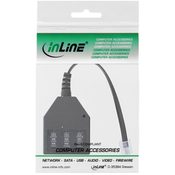 InLine 69942A telefonkabel 0,1 m Sort