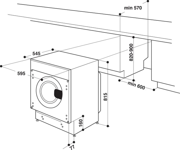 Indesit BI WDIL 861485 EU vaskemaskine - tørretumbler Indbygget Front-læsning