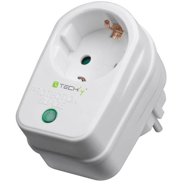 Techly IPW-ADP-SURGET overspændingsbeskytter Hvid 1 AC stikkontakt(er) 250 V
