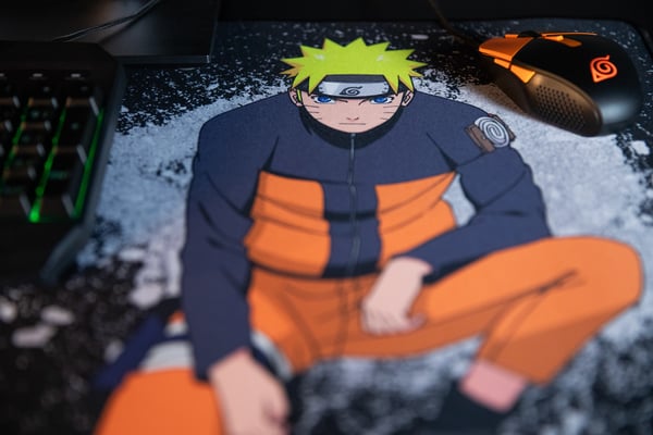 Konix Naruto KX MOUSEPAD XXL BLACK Spelmusmatta Svart, Orange