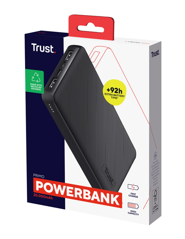 Trust Primo Lithium-Ion (Li-Ion) 20000 mAh Sort