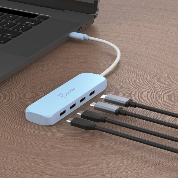 j5create Miljövänlig USB-C till 4-portars typ-C Gen 2-hubb
