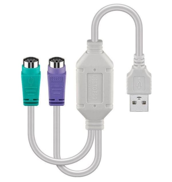 Microconnect USBA2XPS2 PS/2-kabel 0,3 m Hvid