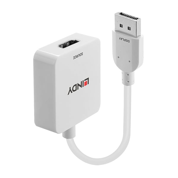 Lindy 38303 videokabel adapter 0,095 m HDMI Type A (Standard) DisplayPort Hvid