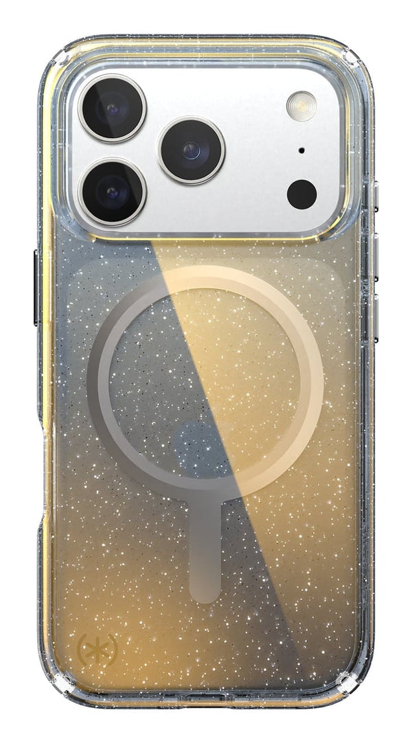 Speck Presidio Lux MagSafe - iPhone 17 Pro Cover (Hyper Mirror Glitter / Sølv Metallic)