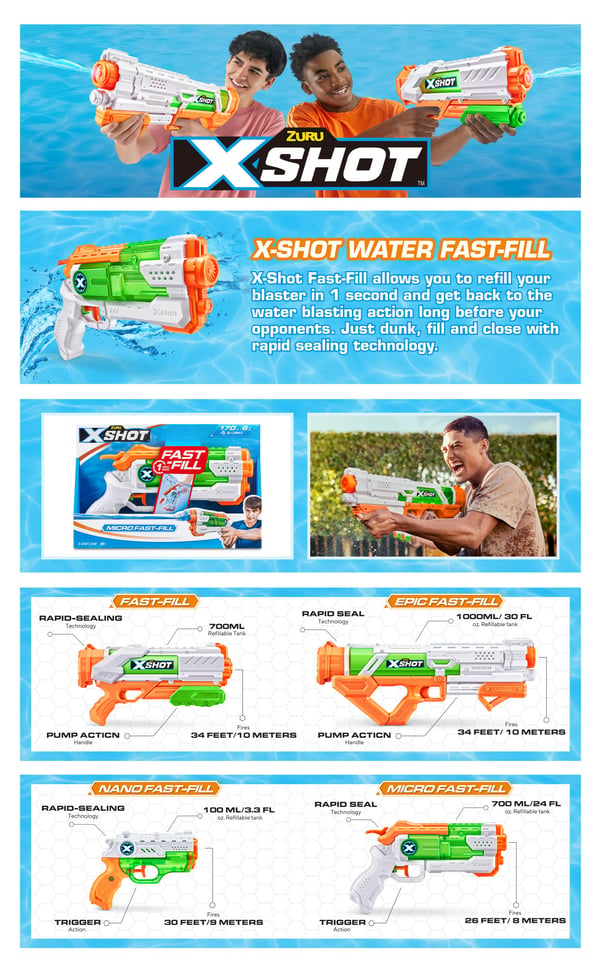 XSHOT 56220 Vandpistol og vandballon 220 ml