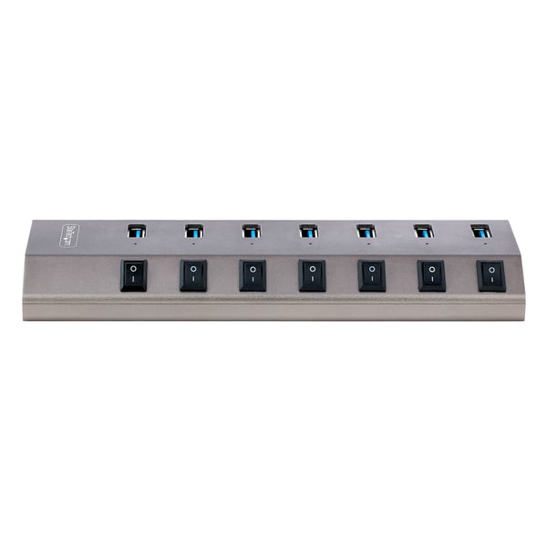 StarTech.com 7-Port Självförsörjande USB-C-hubb med individuella på/av-knappar, USB 3.0 5 Gbps Expansion