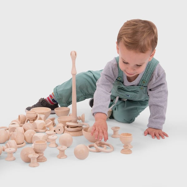 Tickit Natural Wooden Rings Small motorik legetøj
