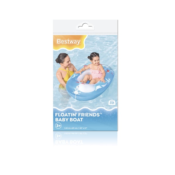 Bestway 34037 / 24 pool- och badmadrass Blå, Vit Mönstrad PVC Sittbadleksak