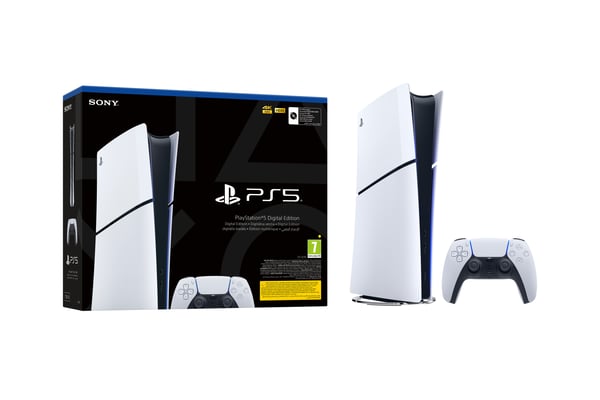 Sony Interactive Entertainment PlayStation 5 Slim Digital Edition 1 TB Wi-Fi Sort, Hvid