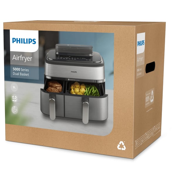 Philips 5000 series Airfryer Dual Basket höyryllä