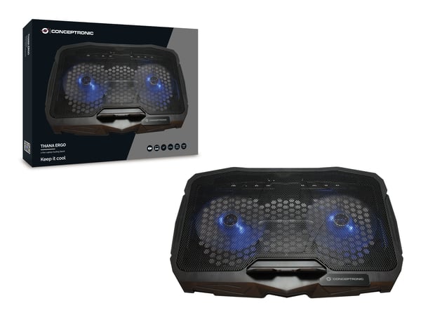Conceptronic THANA07B kylningsdynor för bärbara datorer 43,2 cm (17") Svart