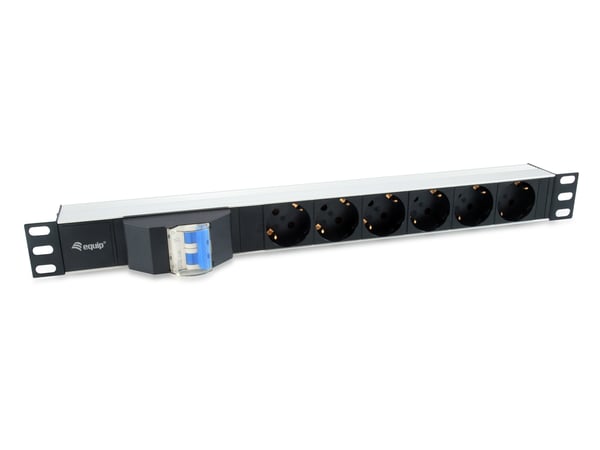 Equip 333312 strømforsyningsenhed (PDU) 6 AC stikkontakt(er) 1U Sort