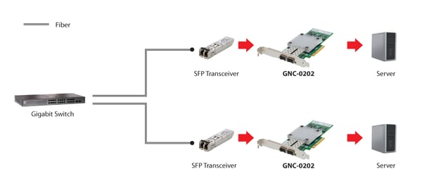 LevelOne GNC-0202 nätverkskort Intern Fiber