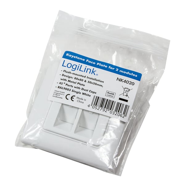 LogiLink NK4020 pistorasia 2 x RJ-45 Valkoinen