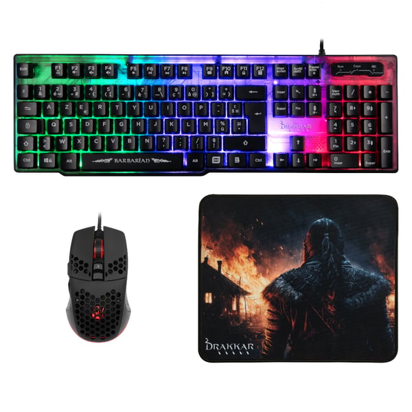 Konix 61889000004 tastatur Mus inkluderet Spil USB AZERTY Fransk Sort