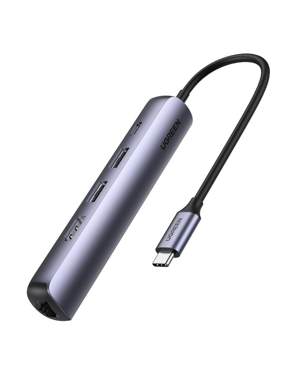Ugreen 10919 dockningsstationer för bärbara datorer Kabel USB 3.2 Gen 1 (3.1 Gen 1) Type-C Grå