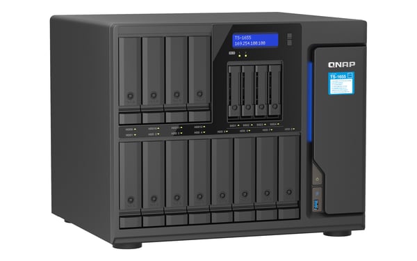 QNAP TS-1655 NAS Tower Intel Atom® C5125 8 GB DDR4 0 TB QNAP Turbo System Svart