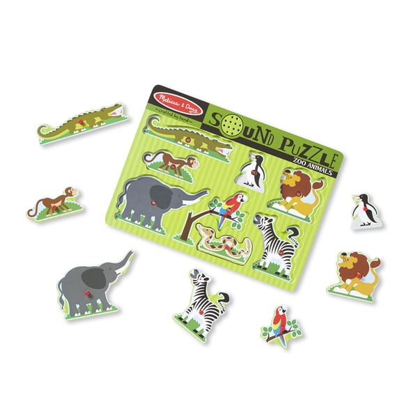 Melissa & Doug Zoo Animals Sound Puzzle Form puslespil 8 stk Dyr