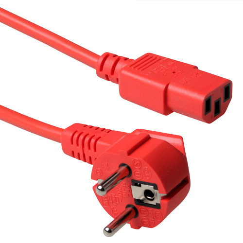 ACT Schuko - C13, 1.8m Röd 1,8 m C13 coupler