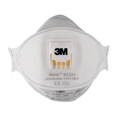 3M 9322PRO5 återanvändbart andningsskydd FFP2 Halvmask, andningsskydd Luftrenande andningsmask
