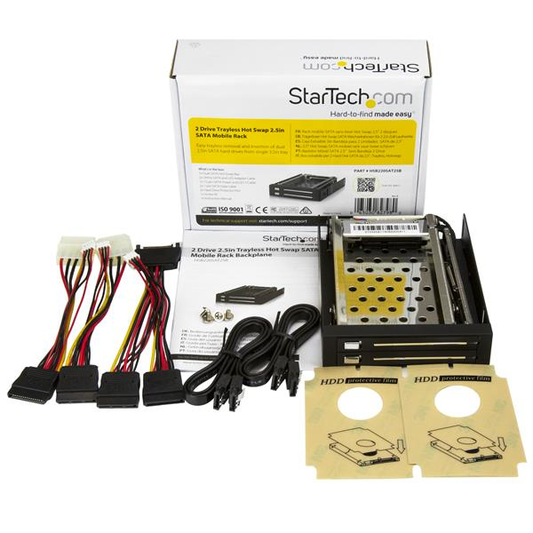 StarTech.com 3,5-tums SATA-växelram utan bricka - Mobilt hårddiskställ för 2x 6,4 cm