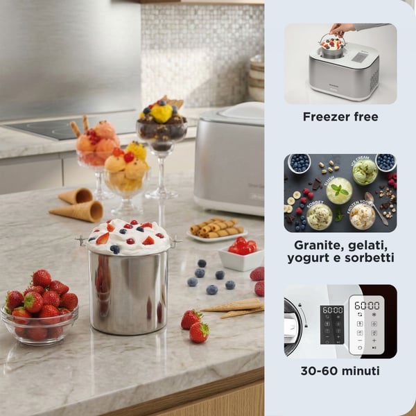 Ariete 0644/00 Jäätelökone-kompressori 1 L 100 W Ruostumaton teräs