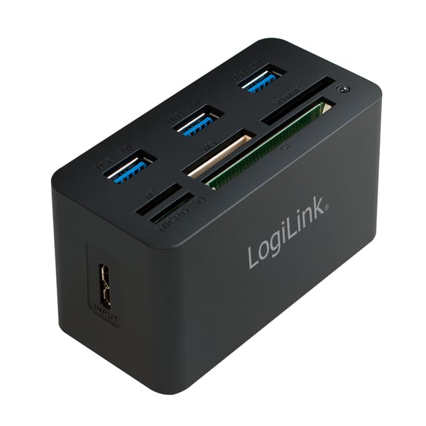LogiLink CR0042 kannettavien tietokoneiden telakka ja porttitoistin Langallinen USB 3.2 Gen 1 (3.1 Gen 1) Type-A Musta