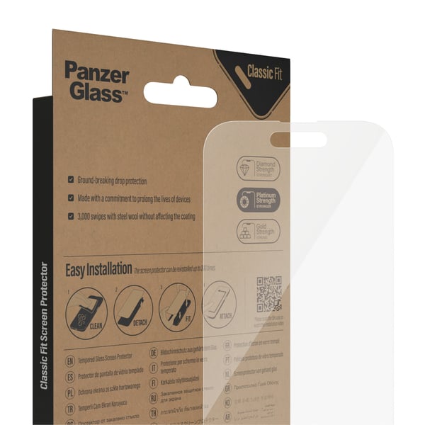 PanzerGlass ® Screen Protector iPhone 14 Pro | Classic Fit Genomskinligt skärmskydd Apple 1 styck