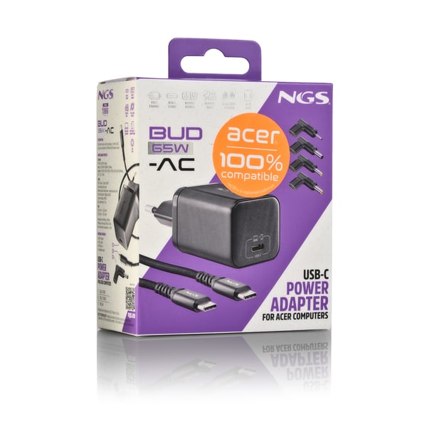 NGS BUD 65W-AC Universaali Musta Pikalataus Sisätila