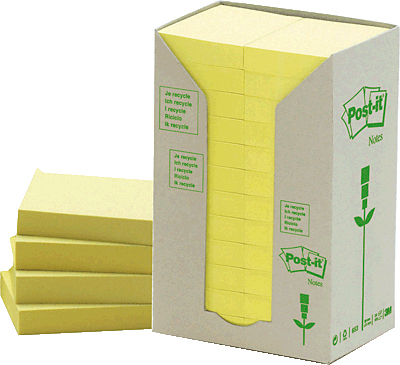 3M Post-it 38 x 51mm (24 x 100) selvklæbende etiket Gul 24 stk