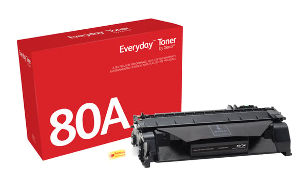 Everyday™ Mustavalko Toner by Xerox compatible with HP 80A (CF280A), Standard capacity Everyday™ Mustavalko Toner by Xerox compatible with HP 80A (CF280A), Standard capacity