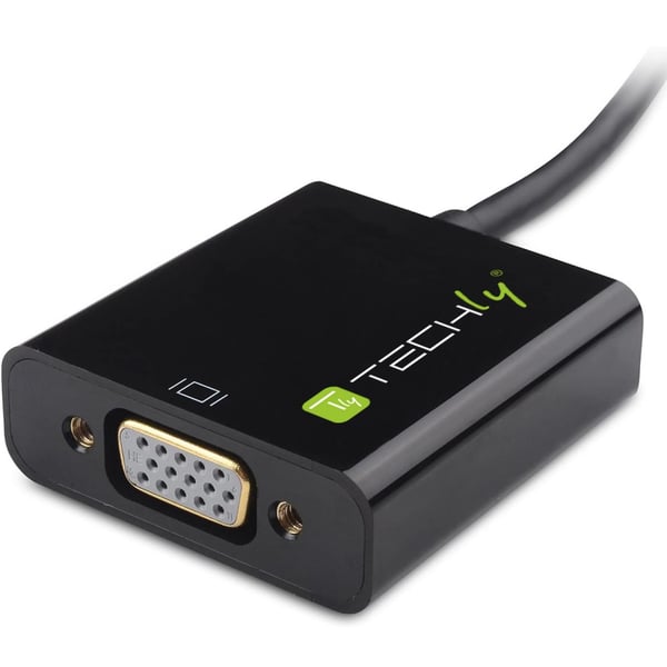 Techly IDATA HDMI-VGA4 videokaapeli-adapteri VGA (D-Sub) HDMI Type C (Mini) Musta