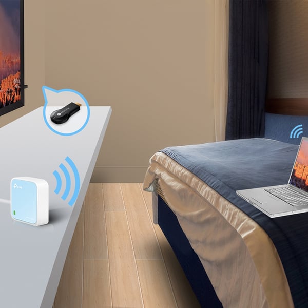 TP-Link TL-WR802N trådløs router Hurtigt ethernet Enkelt band (2,4 GHz) Blå, Hvid