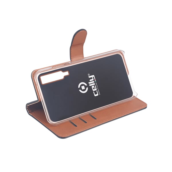Celly WALLY795 mobiltelefonfodral 15,2 cm (6") Plånbok Svart, Brun