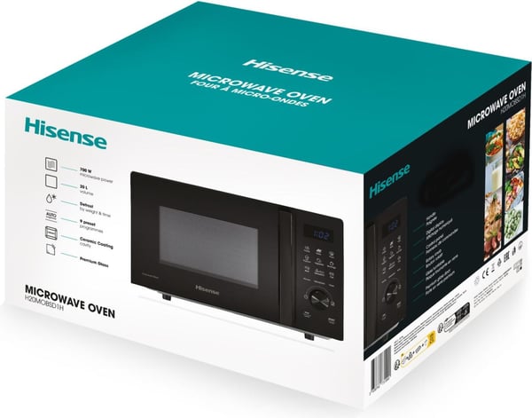 Hisense H20MOBSD1H Svart Enbart mikrovågsugn Bänkdiskmaskin 20 l 700 W