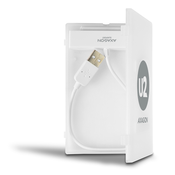 Axagon ADSA-1S Hölje för lagringsenheter HDD- / SSD kabinett Vit 2.5"