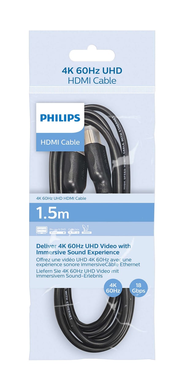 Philips SWV5510/00 HDMI-kaapeli 1,5 m HDMI-tyyppi A (vakio) Musta