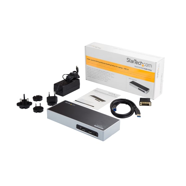 StarTech.com Dubbelskärms-, USB 3.0-dockningsstation - 6x USB 3.0