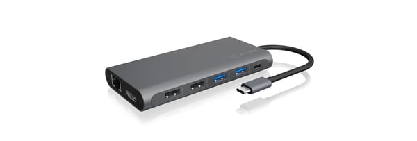 ICY BOX IB-DK4050-CPD Ledningsført USB 3.2 Gen 1 (3.1 Gen 1) Type-C Anthracit