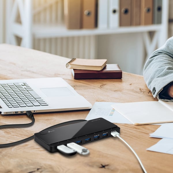 TP-Link UH700 gränssnittshubbar USB 3.2 Gen 1 (3.1 Gen 1) Micro-B 5000 Mbit/s Svart
