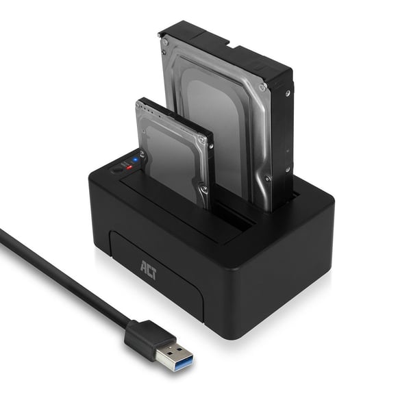 ACT AC1504 Dockningsstation för lagringsenhet USB 3.2 Gen 1 (3.1 Gen 1) Type-B Svart