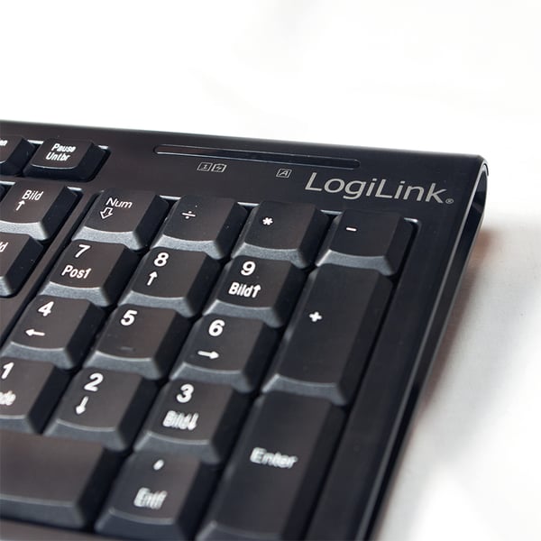 LogiLink ID0104 tastatur Mus inkluderet Kontor RF trådløst QWERTZ Sort
