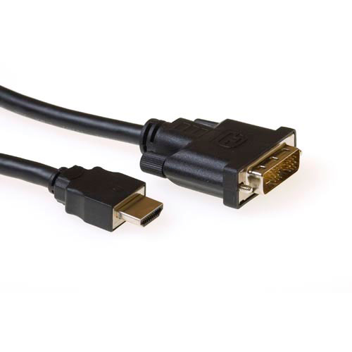 ACT AK3742 videokabel adapter 5 m HDMI DVI-D Sort