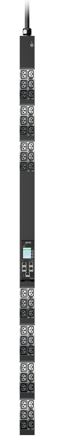 APC NetShelter Rack PDU Advanced Gen 2, Switched, 11.5kW, 3Phase, 11kW 400V 16A or 11.5kW 415V 20A, 520P6, 42 Outlet strømforsyningsenhed (PDU) 42 AC stikkontakt(er) 0U Sort