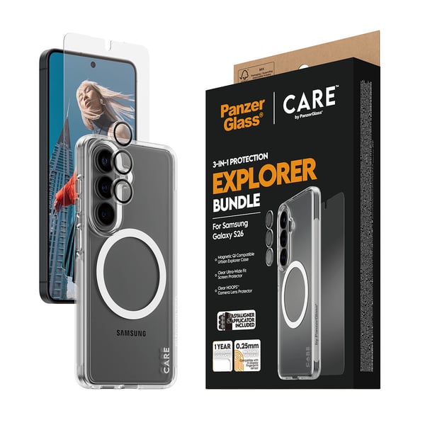 PanzerGlass ® | CARE™ by ® 3-in-1 Pakke Samsung Galaxy S26