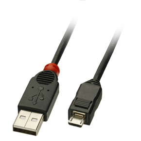 Lindy 2m USB A/micro-B Cable USB-kabel Micro-USB B 0,48 Gbit/sek. Sort