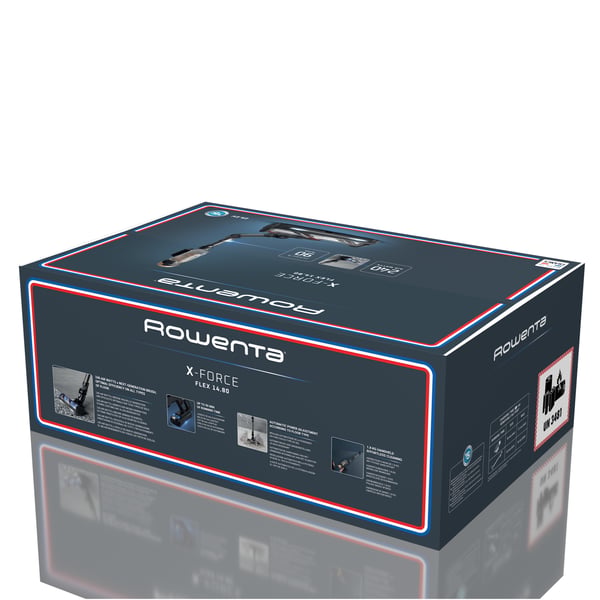 Rowenta X-Force Flex 14.80 RH9B74WO stav støvsuger & elektrisk kost 2-i-1 stangstøvsuger Batteri Dry Poseløs 0,6 L Sort, Guld